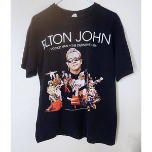 2008 Elton John Rocket Man Definitive Hits Sz M Concert Tour T-Shirt